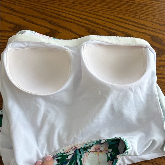 COCOSHIP Green and White Tropical Swim Coverup Top - Picture 4 of 4